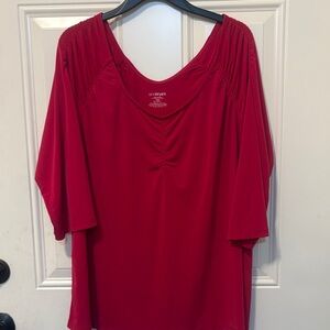 Woman’s Beautiful Lane Bryant Red Loosely Fitting Blouse